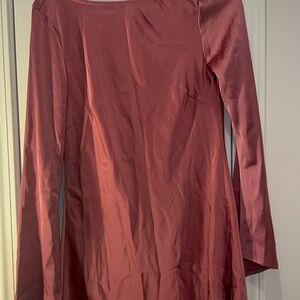 Elegant Long Sleeve Pink Dress